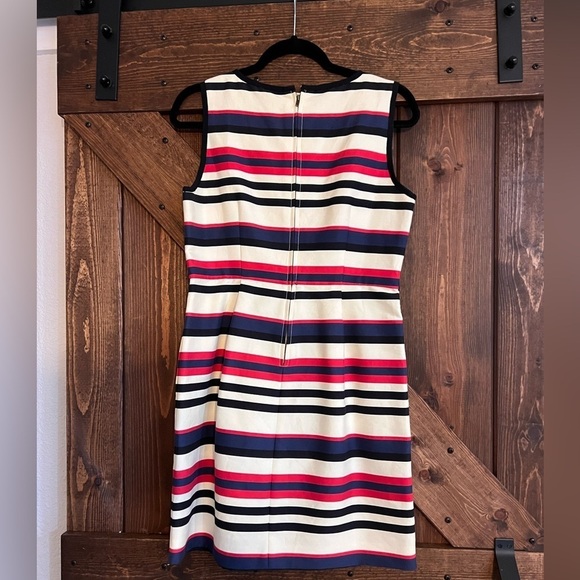 Striped J Crew Red white and blue Fitted Dress - Picture 3 of 4